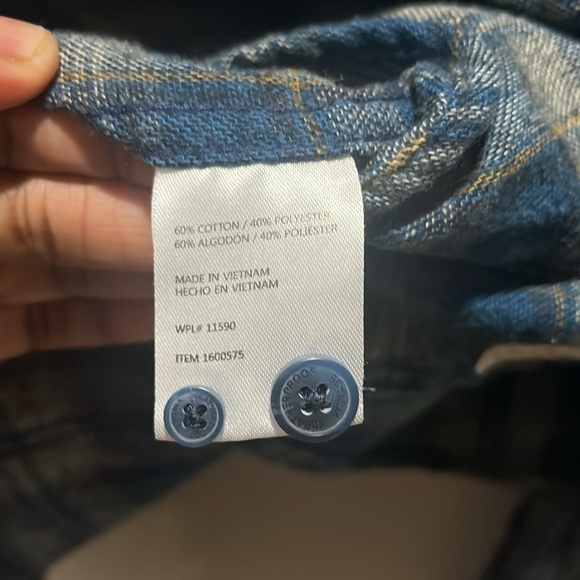 Weatherproof Men Button Up Shirt Medium Blue Plaid Flannel Pocket Collar Casual - Picture 9 of 11